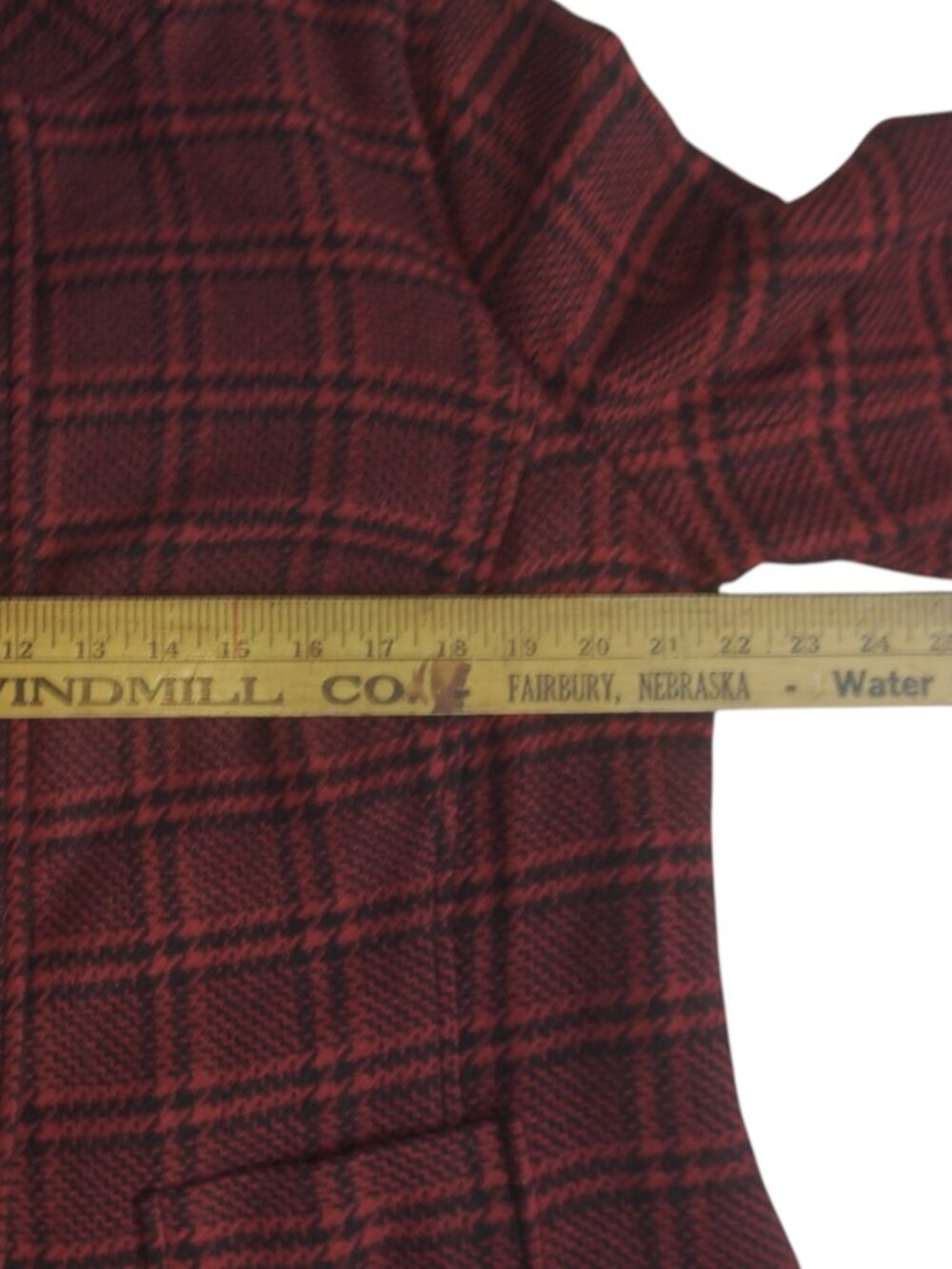 Talbots Woman 16W Red Black Houndstooth Wool Blend Convertible Collar Blazer - Picture 13 of 16